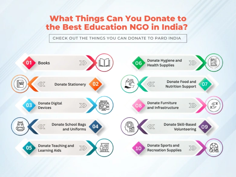 Check Out The Things You Can Donate to PARD INDIA